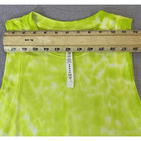 Lululemon Sz 6 To Dye For All Yours Pima Ctn Marmoleodo Tie Dye Hilight Grn Crop - Picture 9 of 10